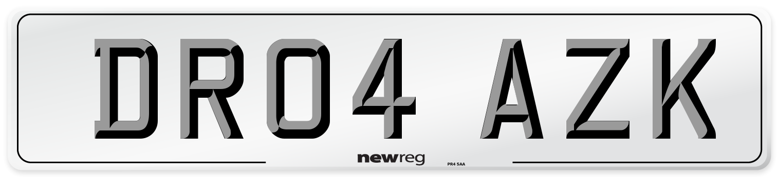 DR04 AZK Number Plate from New Reg
